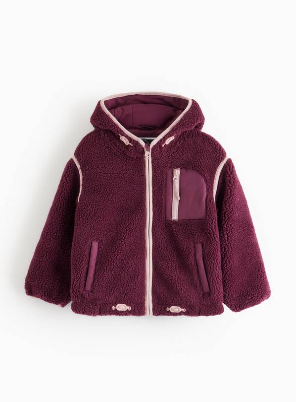 Dark Red Borg Zip Through Jacket 9-10 years